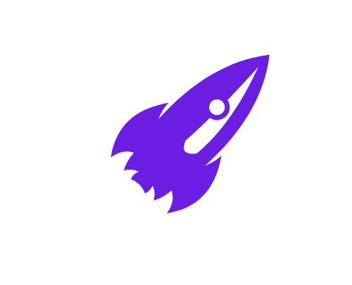 accessibility plan icon mark that is a rocket ship with blast off